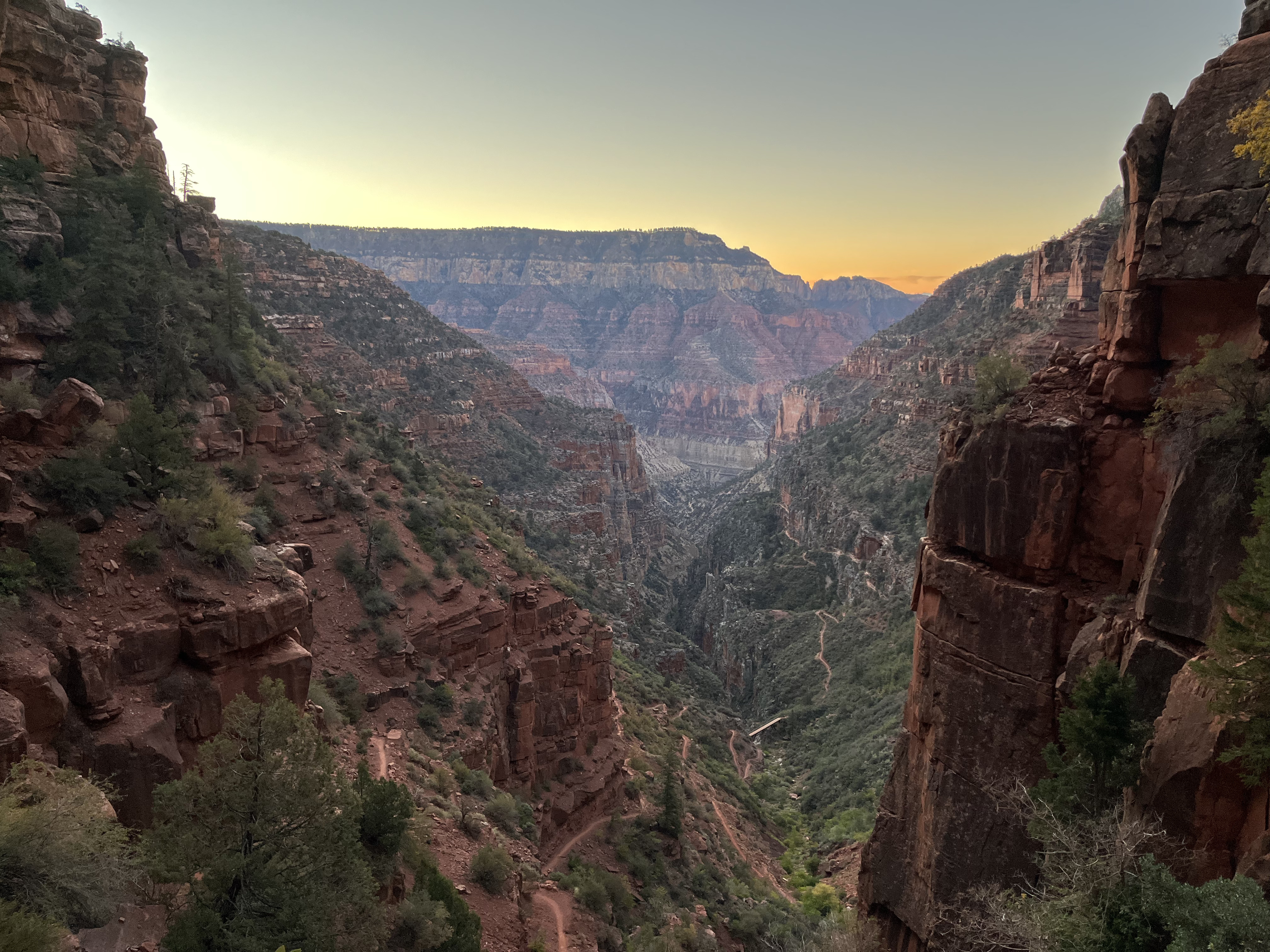 This is the moment when it was light enough to see the canyon well. Our minds were blown.